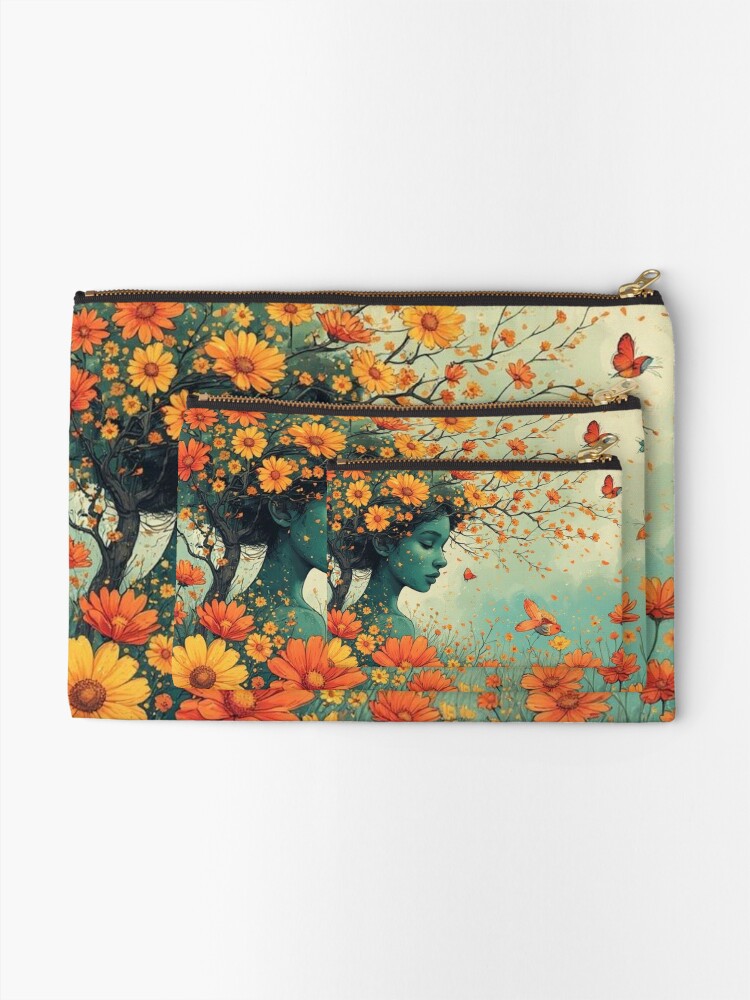 Floral Art Zipper Pouch Set