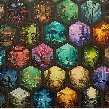 Honeycomb of Worlds Art Mug