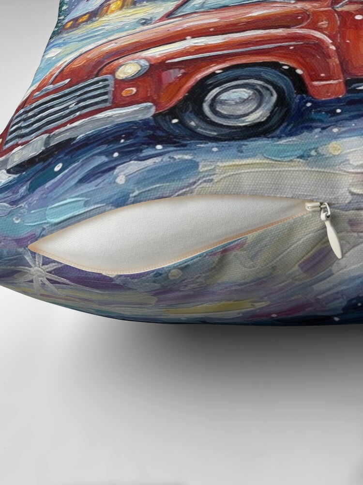 A Snowy Christmas Delivery Throw Pillow