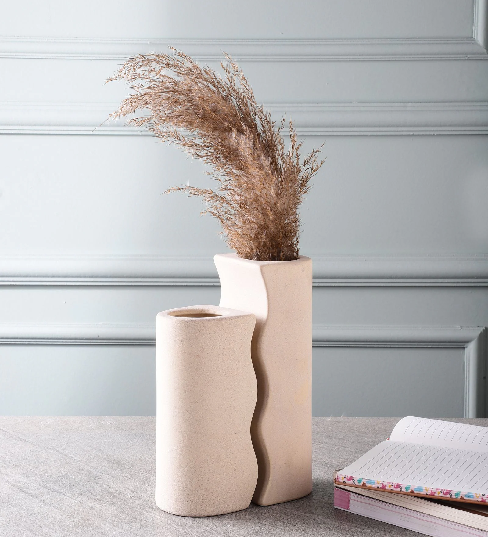 Off White Ceramic (Set of 2) Vase