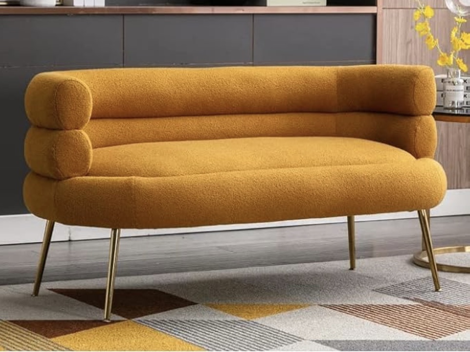 Modern Orange Loveseat 