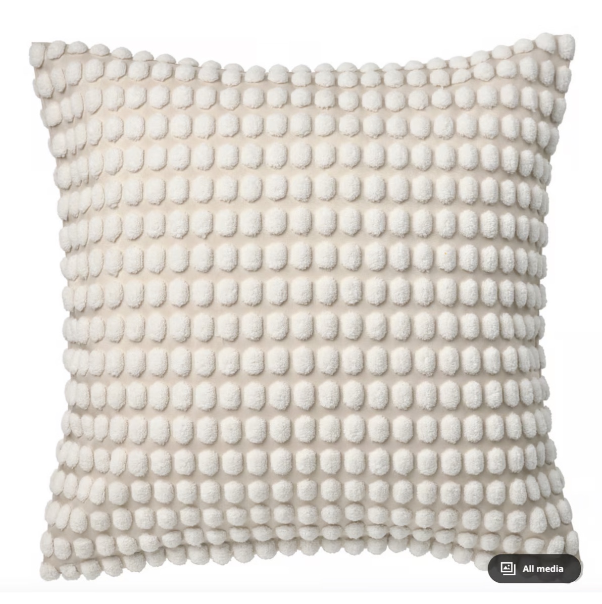Textured White Throw Pillow 