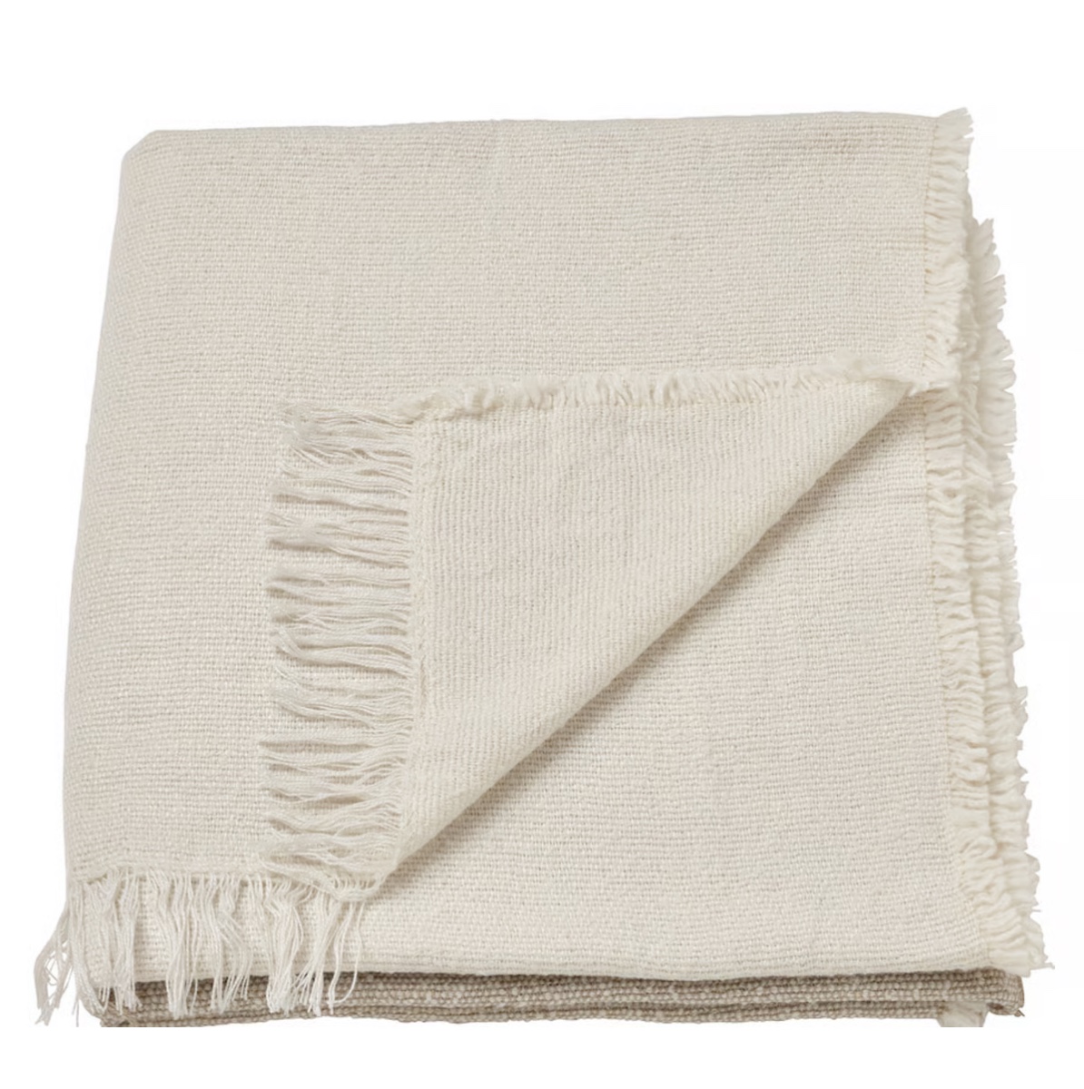 Cream -Coloured Woven Blanket 