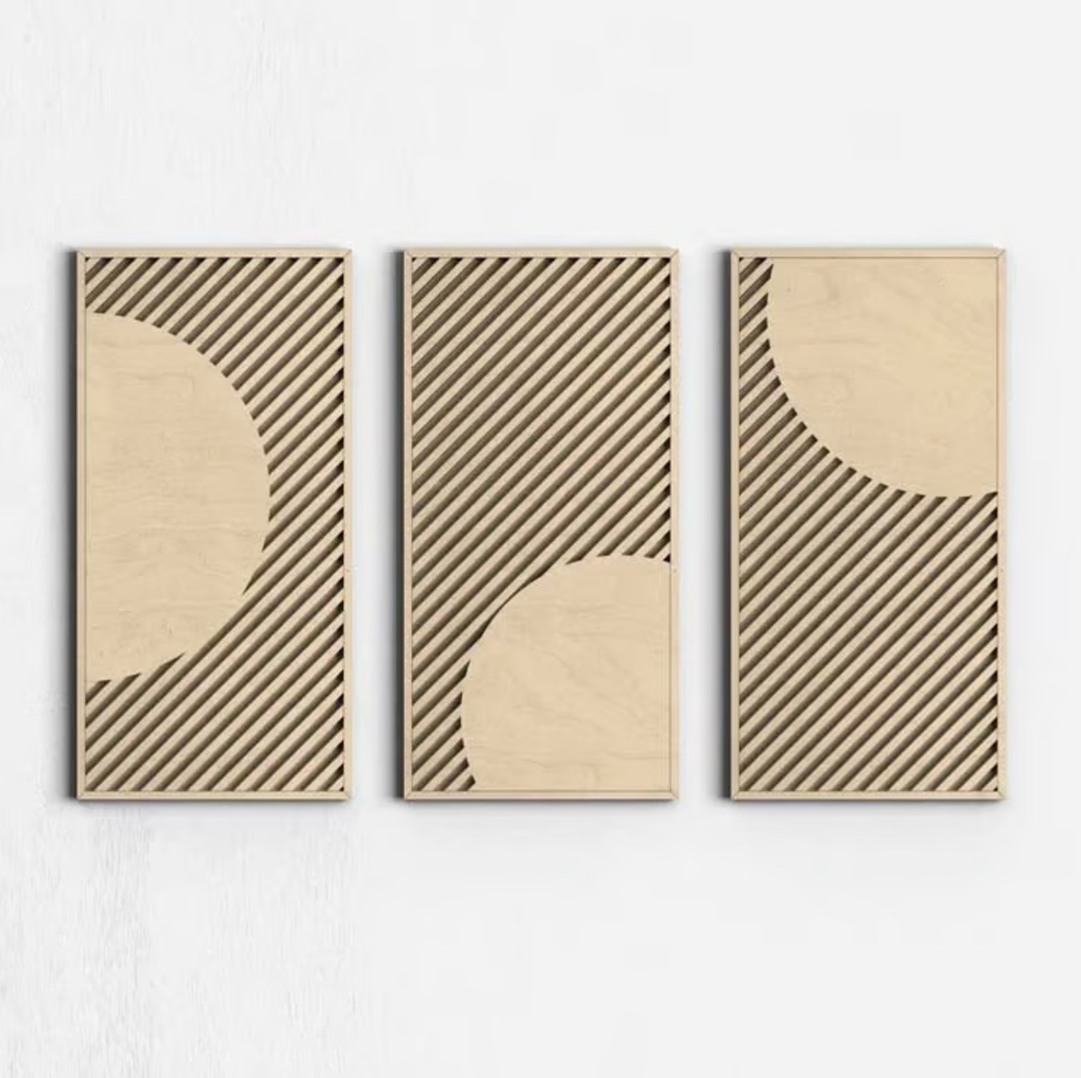 Geometric Wooden Wall Decor Design 20 - Set of 2 