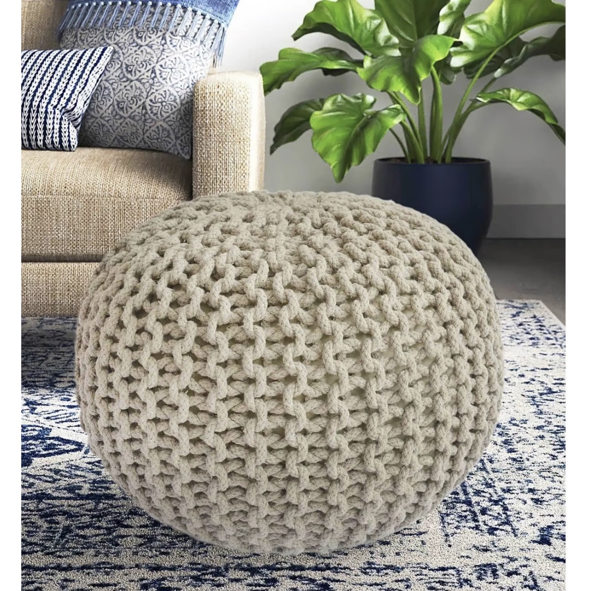 White Pouffe 