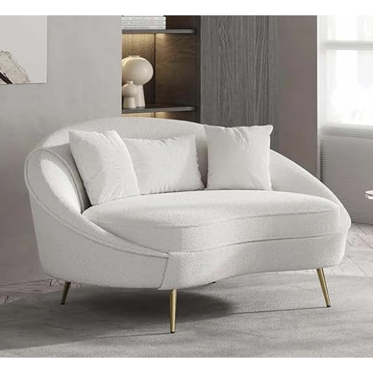2-Seater White Sofa Set 