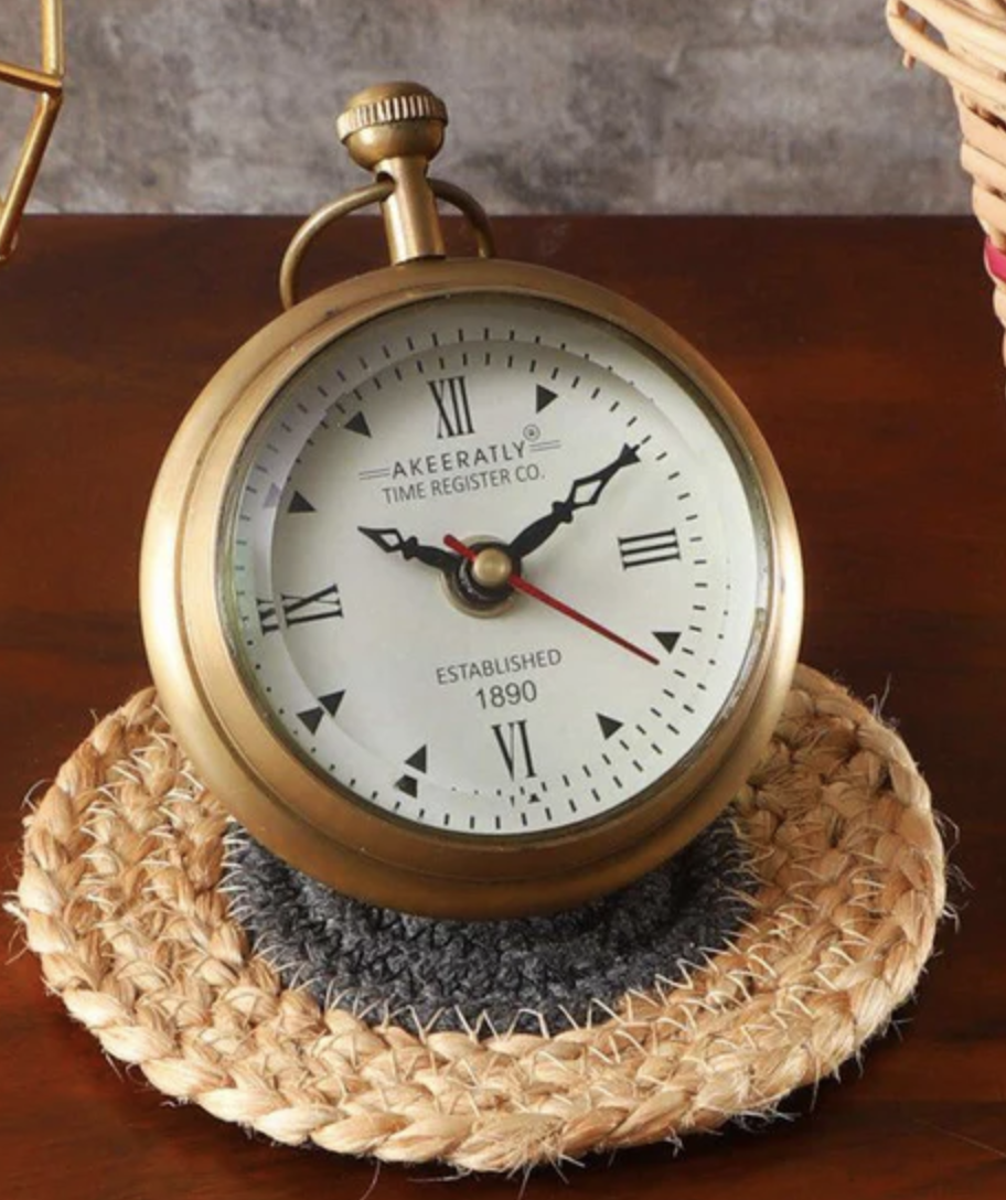 Vintage Brass Table Clock