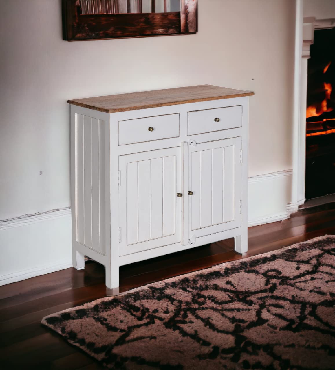 White Wooden Sideboard Cabinet