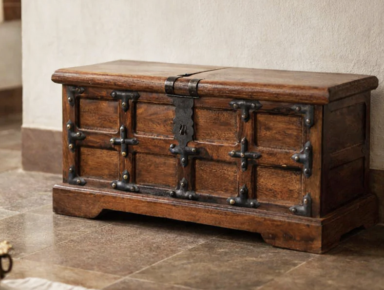 Solid Wood Vintage Trunk