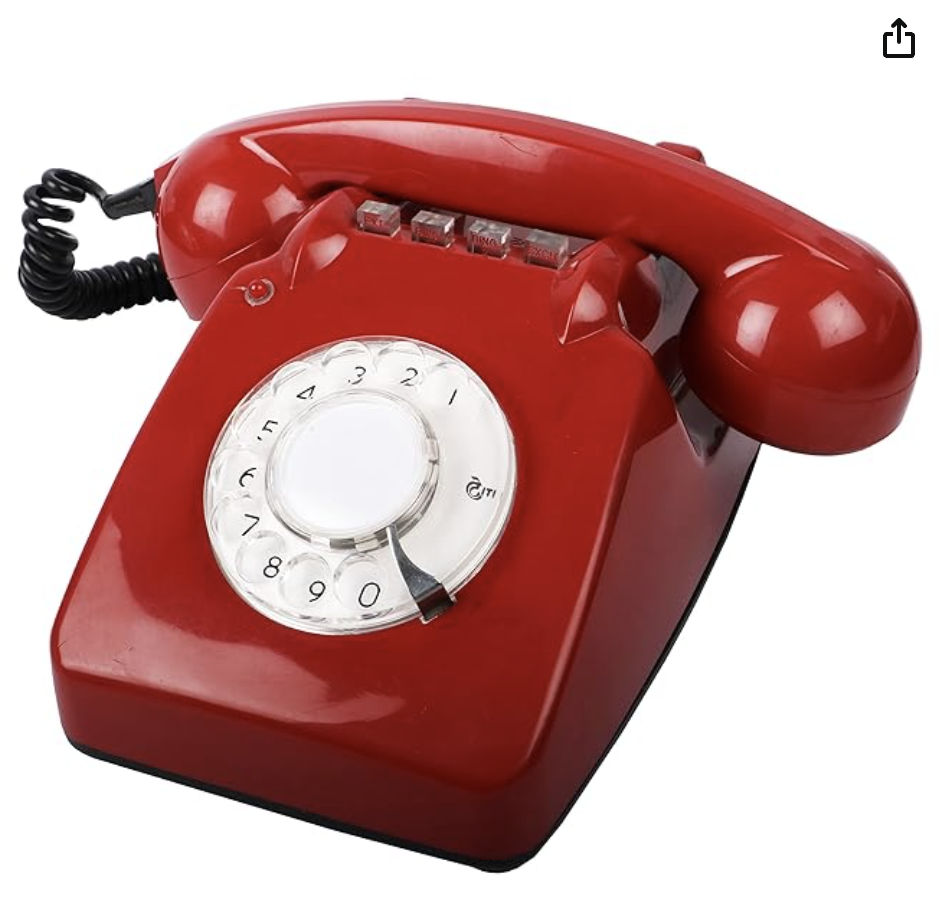 Vintage Red Rotary Dial Telephone