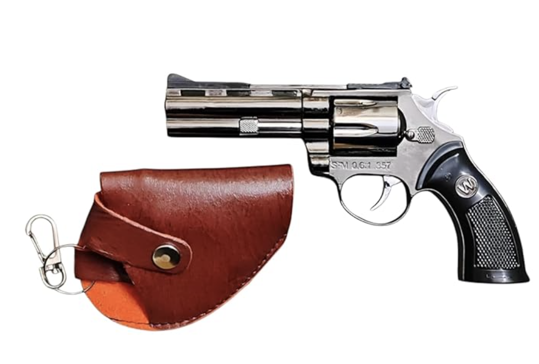 Toy Metal Revolver with Leather Holster