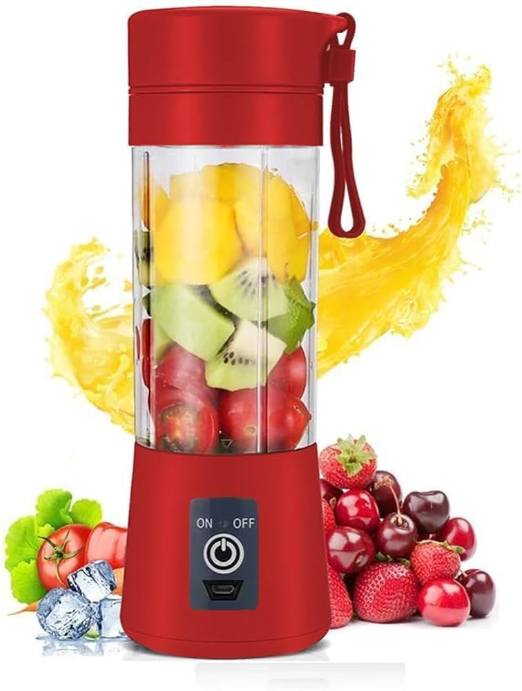  Portable Blender, USB Rechargeable Mini Juicer Blender, Electric Juicer Bottle Blender Grinder Mixer, Personal Size Blender for Juices, Shakes and Smoothies, Fruit Juicer Machine (Multicolour)