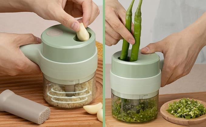4 in 1 Kitchen Electric Vegetable Cutter- New Kitchen Modular 4 in 1 HandheldVegetable Electric Food Chopper (Faster USB Chopper) Multifunction Fruit & Vegetable Cutter