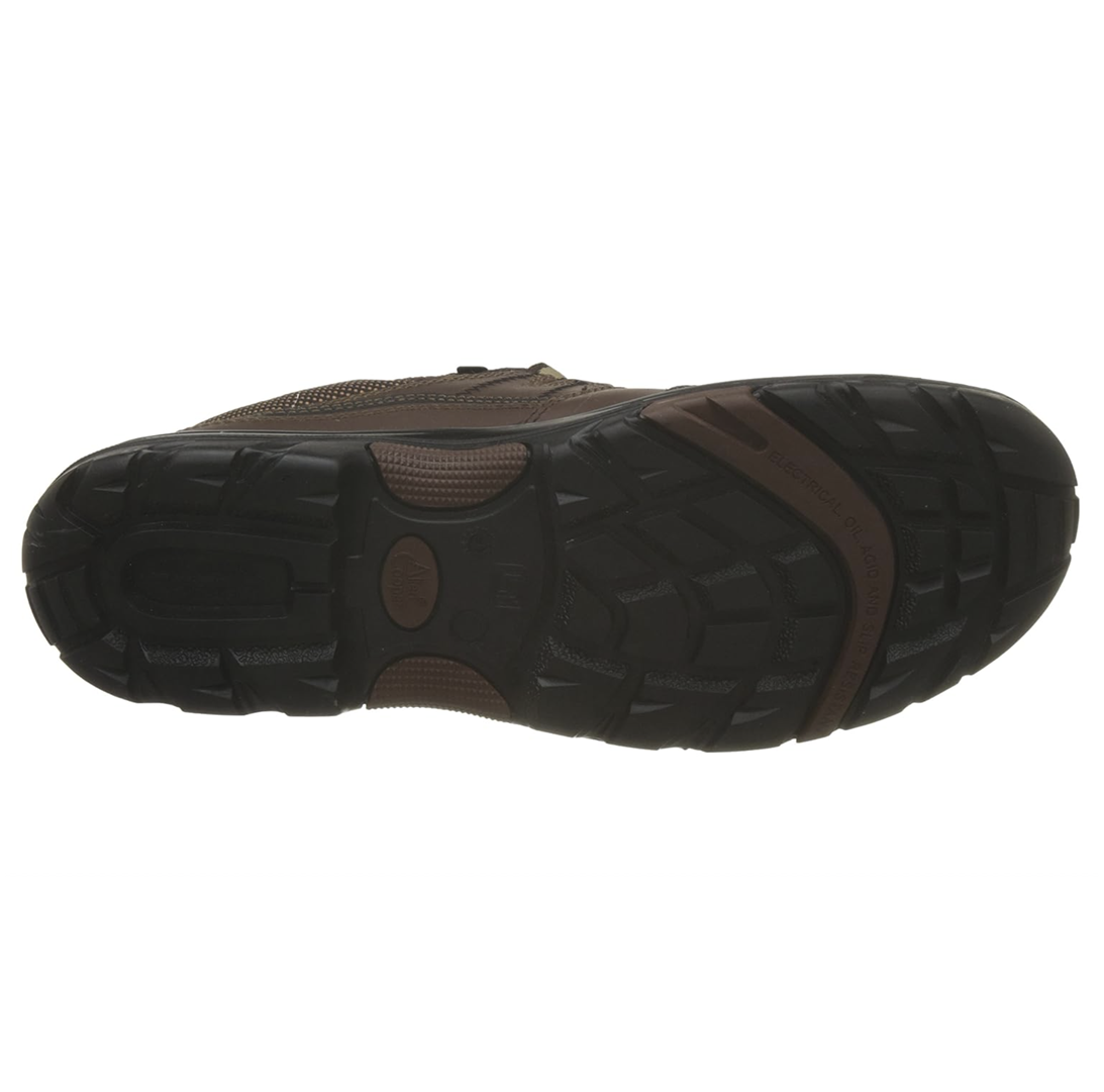 PU Midsole NR Outsole, FRP Toe Cap Heat & Shock Resistant Safety Shoe (AC-1431, Brown)