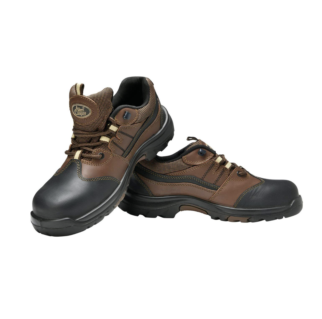 PU Midsole NR Outsole, FRP Toe Cap Heat & Shock Resistant Safety Shoe (AC-1431, Brown)