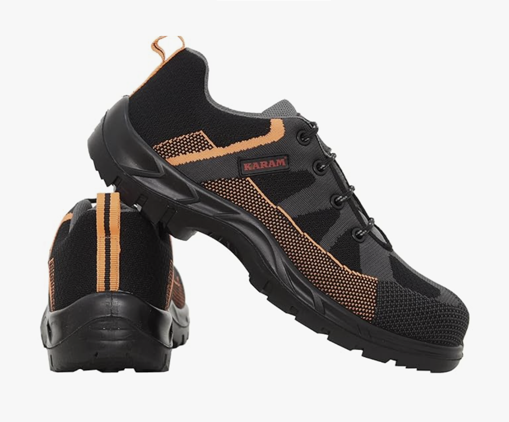 Flytex FS210 Safety Shoe | Sporty Design, Lightweight & Single Density with Fibre Toe | Orange & Black | FS210FN (FWSAMN)