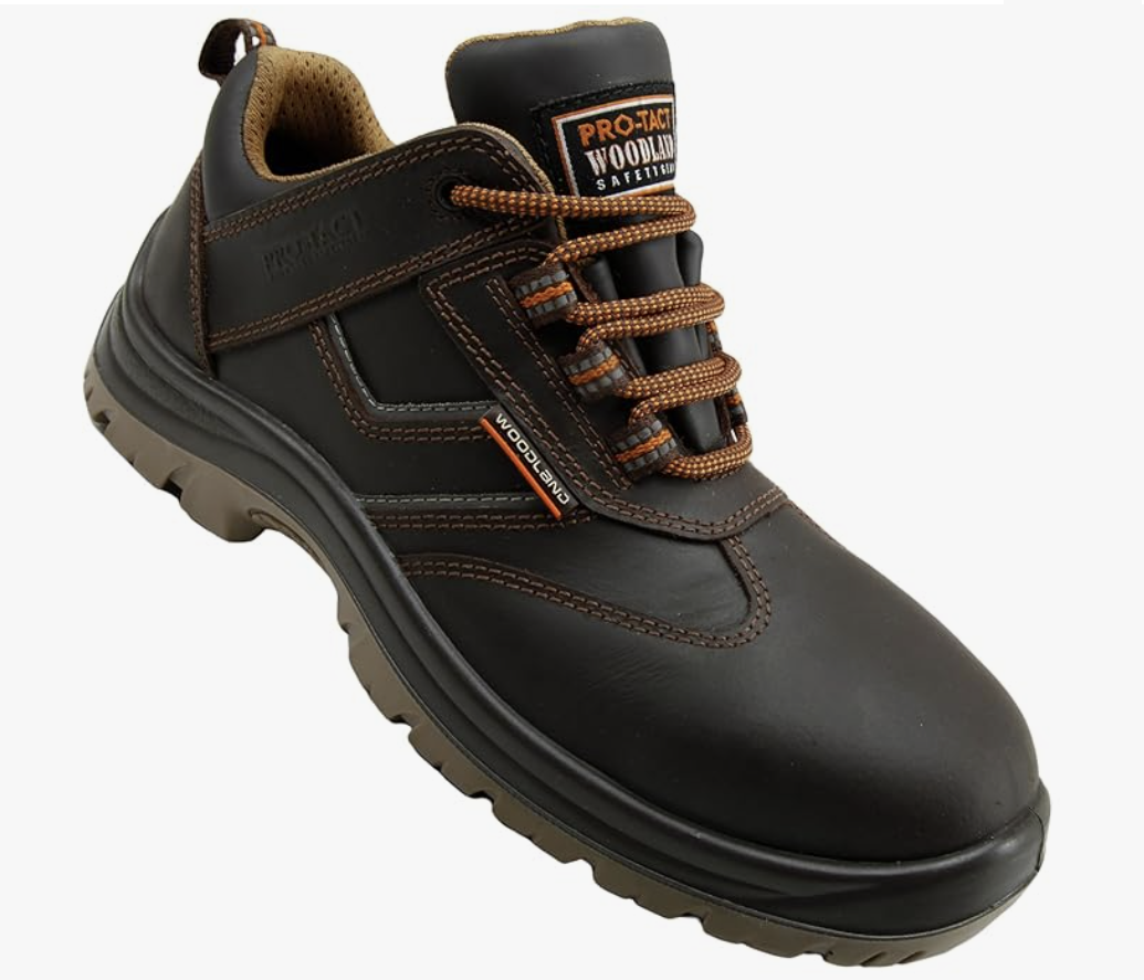 Crazy Horse Leather Safety Shoes for Men | Brown