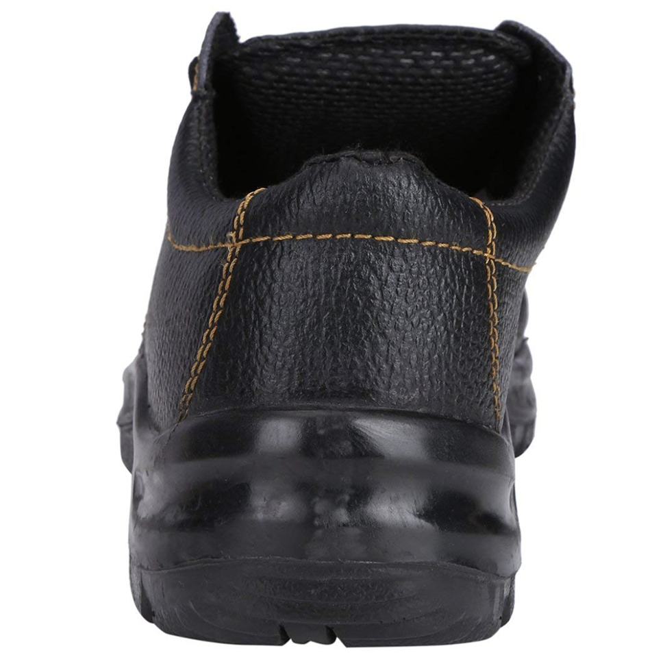 Gravity Men's Leather Closed-Toe Black Safety Shoes