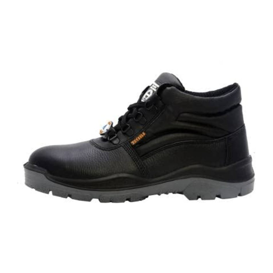 Men's Boxylic Steel Toe Leather Safety Shoe (Black)