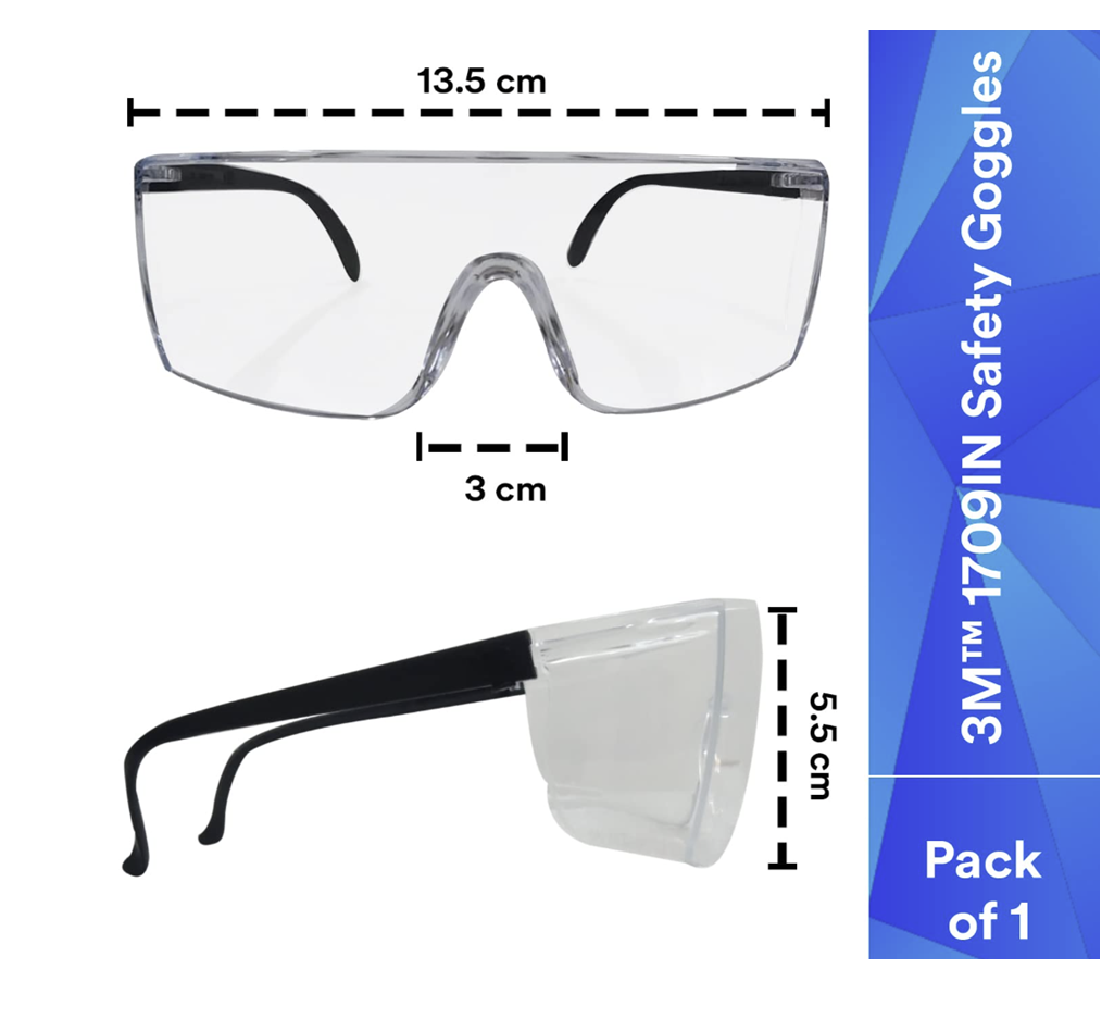 1709IN Safety Goggles Hard Coat Eye Protector Anti Pollution Eyewear
