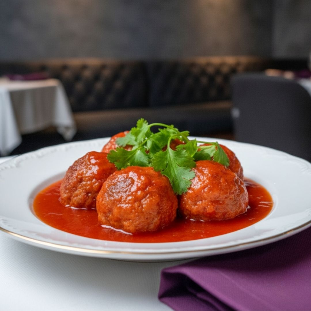 Spicy meatballs in tomato sauce