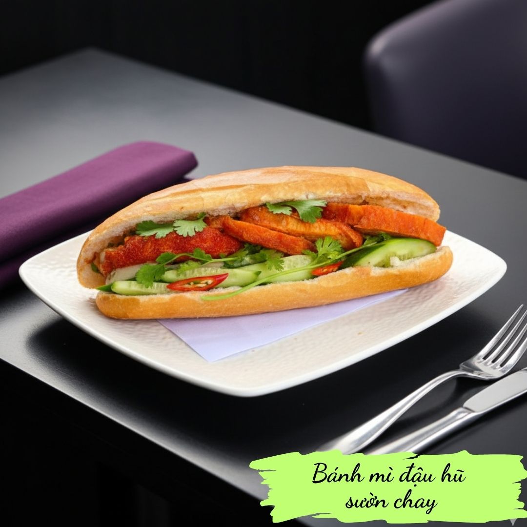 Vegetarian Tofu & vegan pork Banh Mi