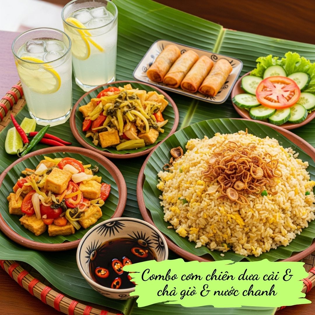 Combo 08: Spring rolls, Hanoi fried rice & Lemonade 