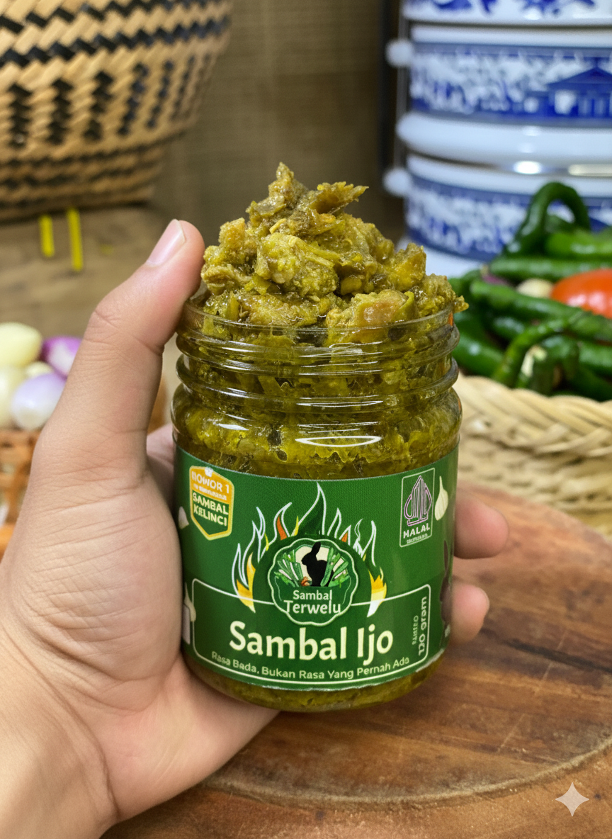 SAMBAL DAGING KELINCI - Sambal Terwelu Sambal Ijo Khas Padang Sambal Kuliner Pedas Nikmat Sehat (120 gr)