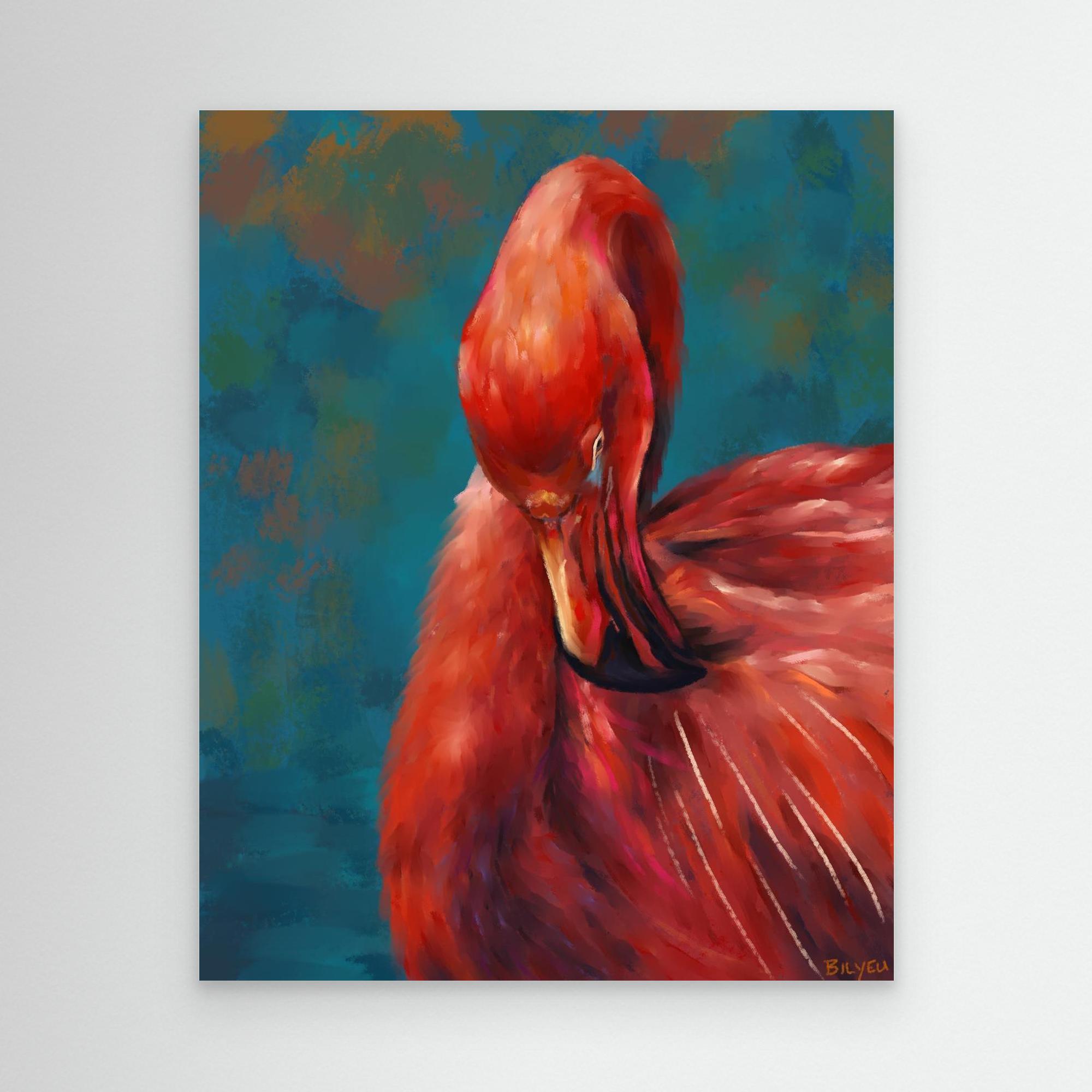 Flamingo at Rest - Canvas Print
