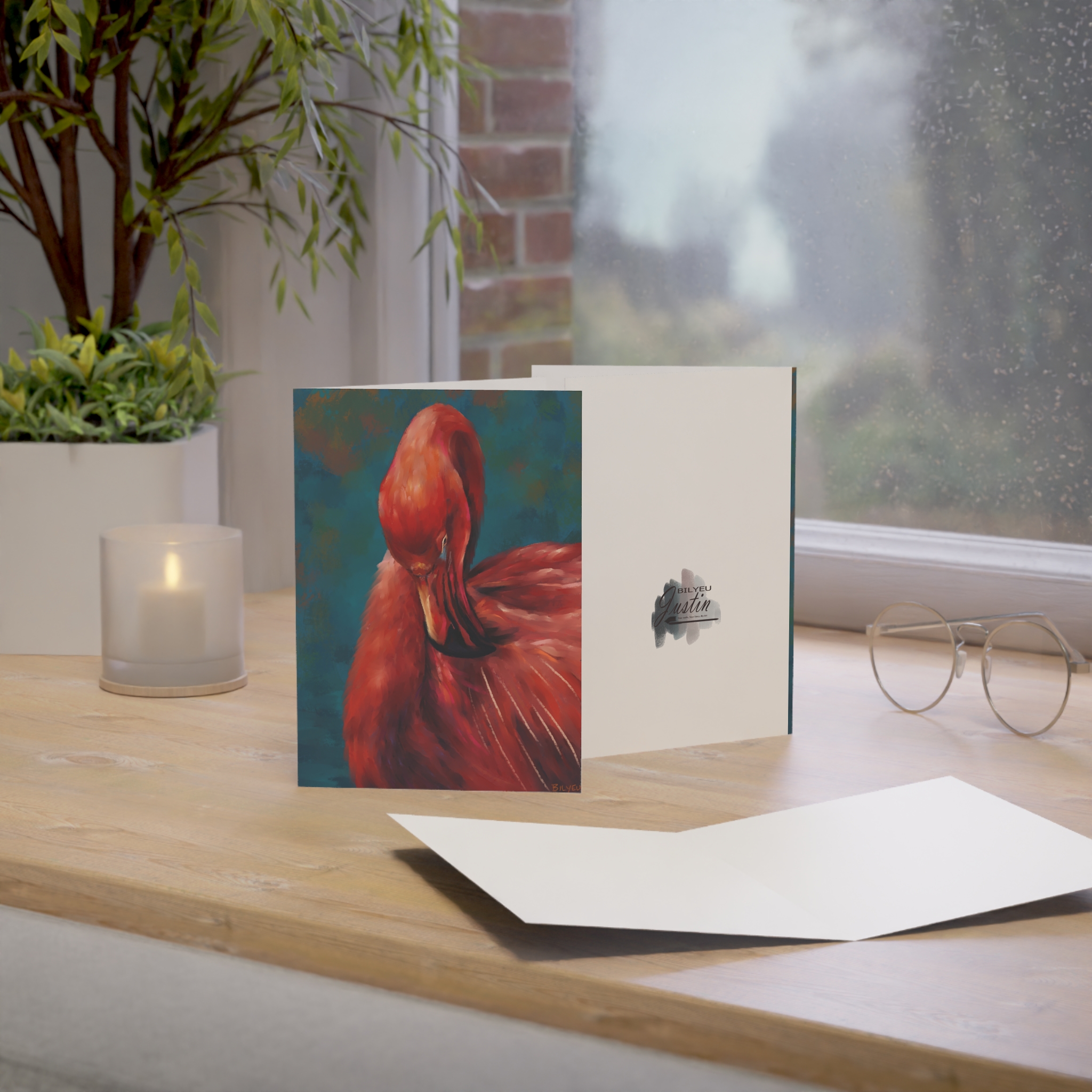 Flamingo at Rest - Greeting Cards (Set of 10)