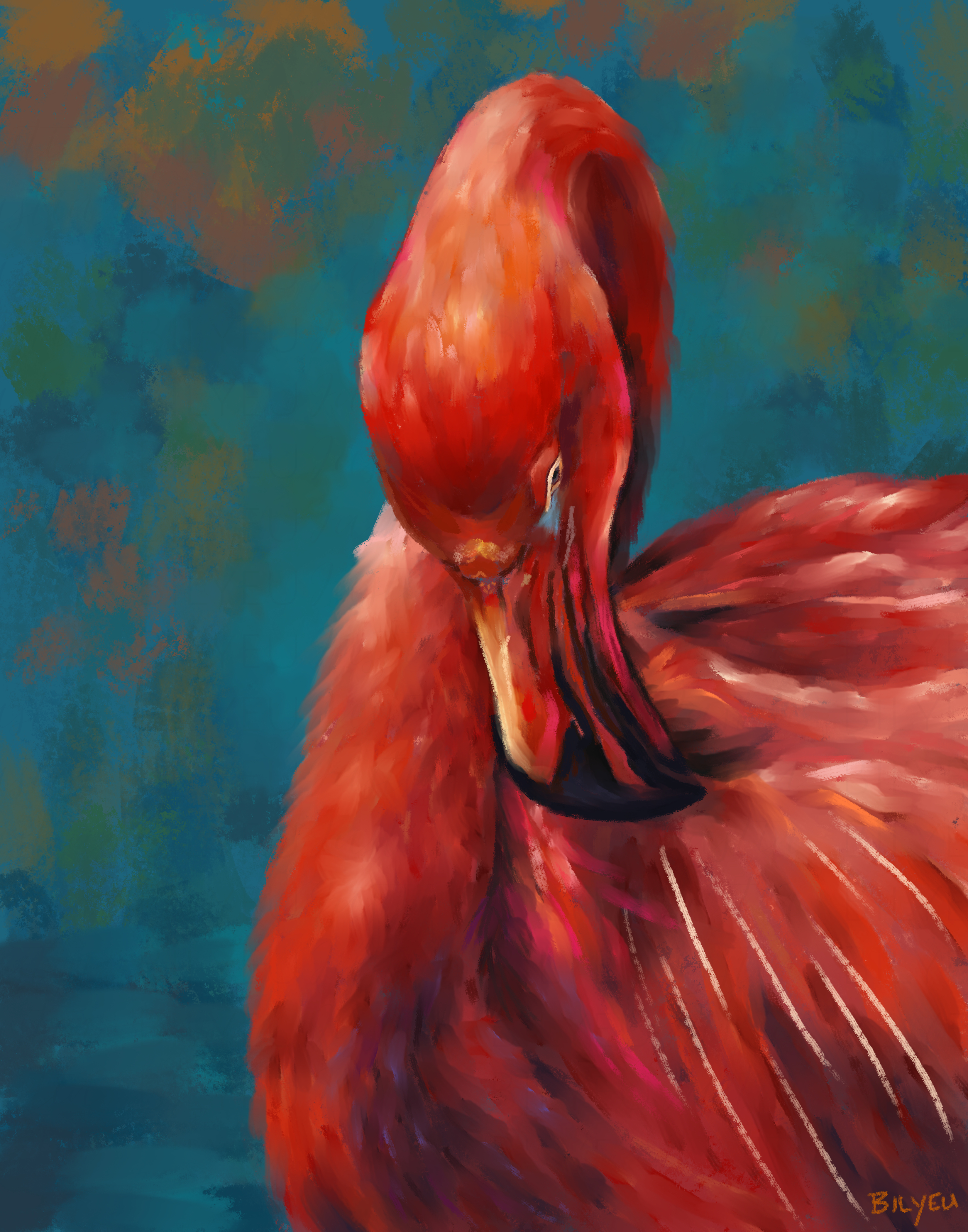 Flamingo at Rest - Canvas Print