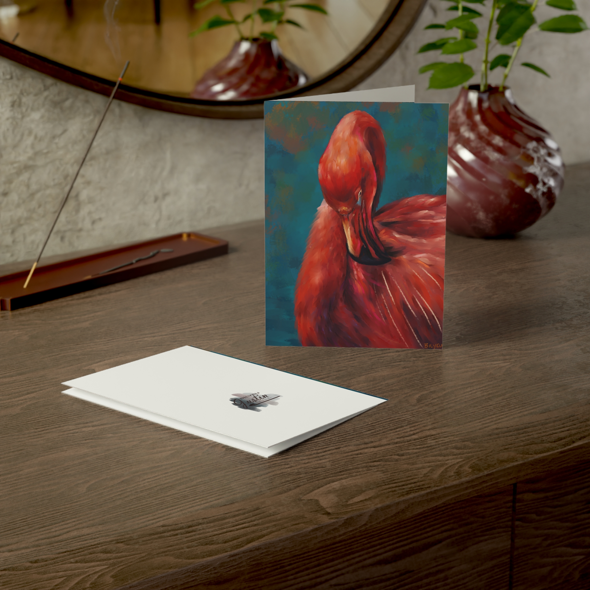 Flamingo at Rest - Greeting Cards (Set of 10)