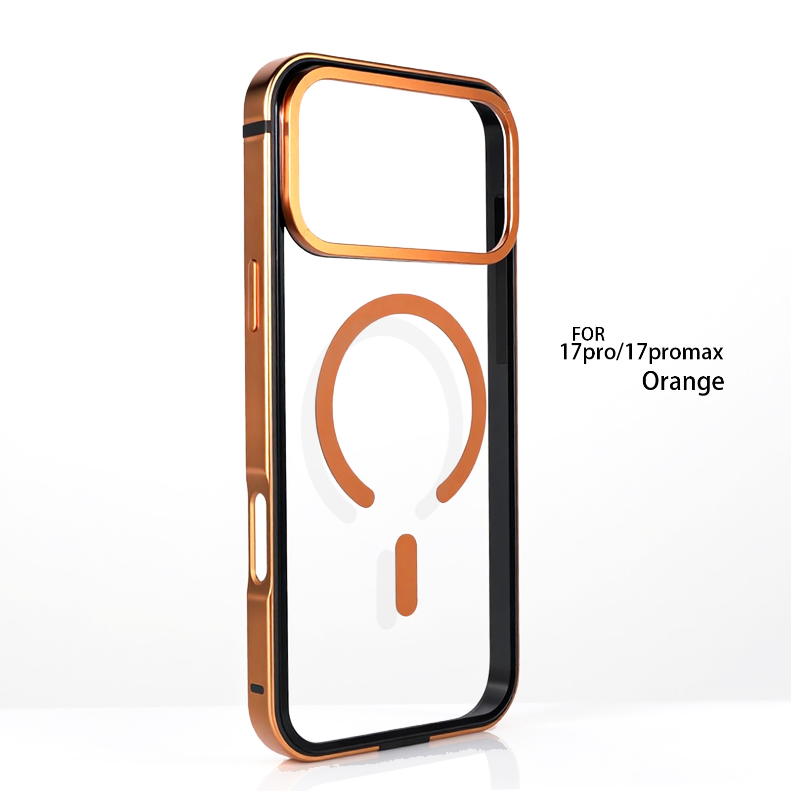 Metallic Edge Case TRANSPARENT BACK with Camera Protection for iPhone 17/ 17 Air/ 17 Pro / 17 Pro Max 