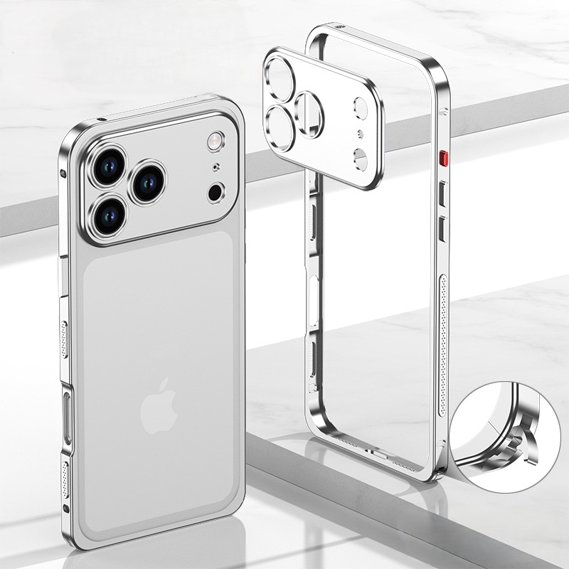Metallic case iPhone 17 Pro Max design for iPhone 12 to 17 Pro Max