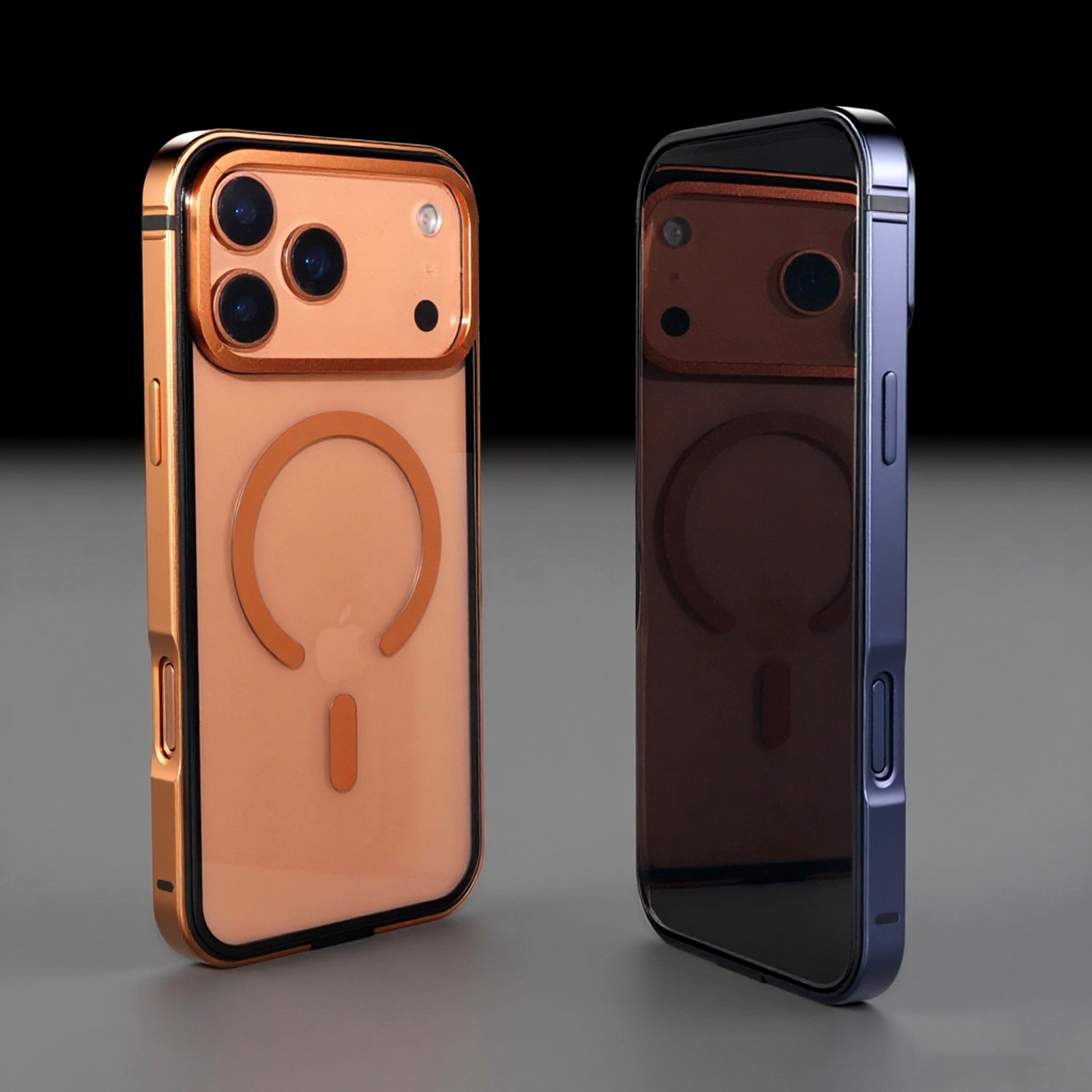Metallic Edge Case TRANSPARENT BACK with Camera Protection for iPhone 17/ 17 Air/ 17 Pro / 17 Pro Max 
