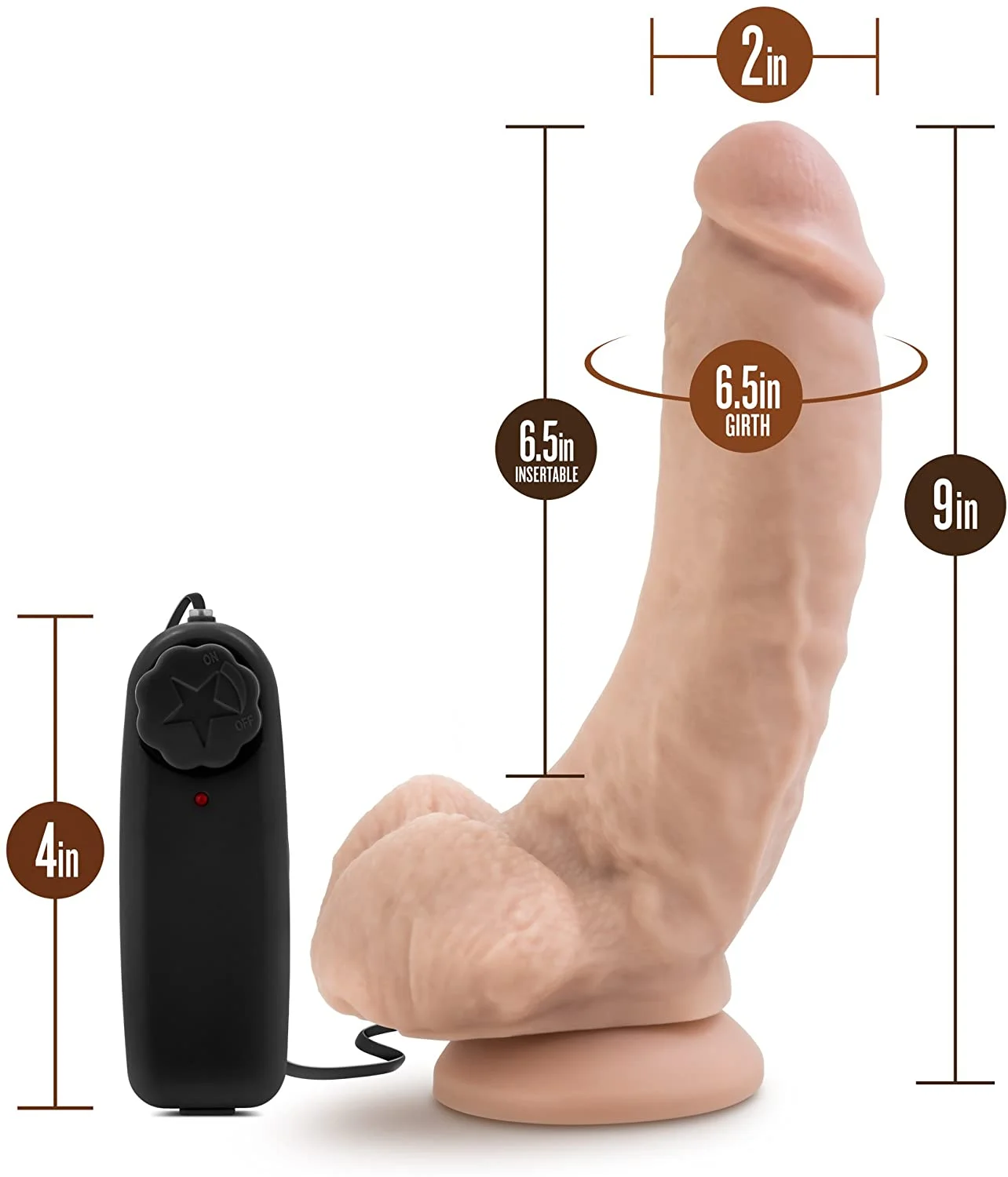 Blush Loverboy Tennis Champ 9″ Vibrating Realistic Cock Vainilla