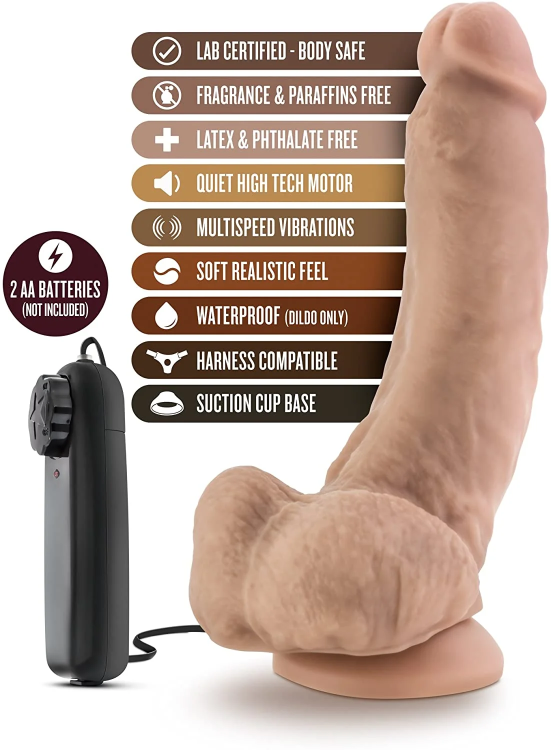 Blush Loverboy Tennis Champ 9″ Vibrating Realistic Cock Vainilla