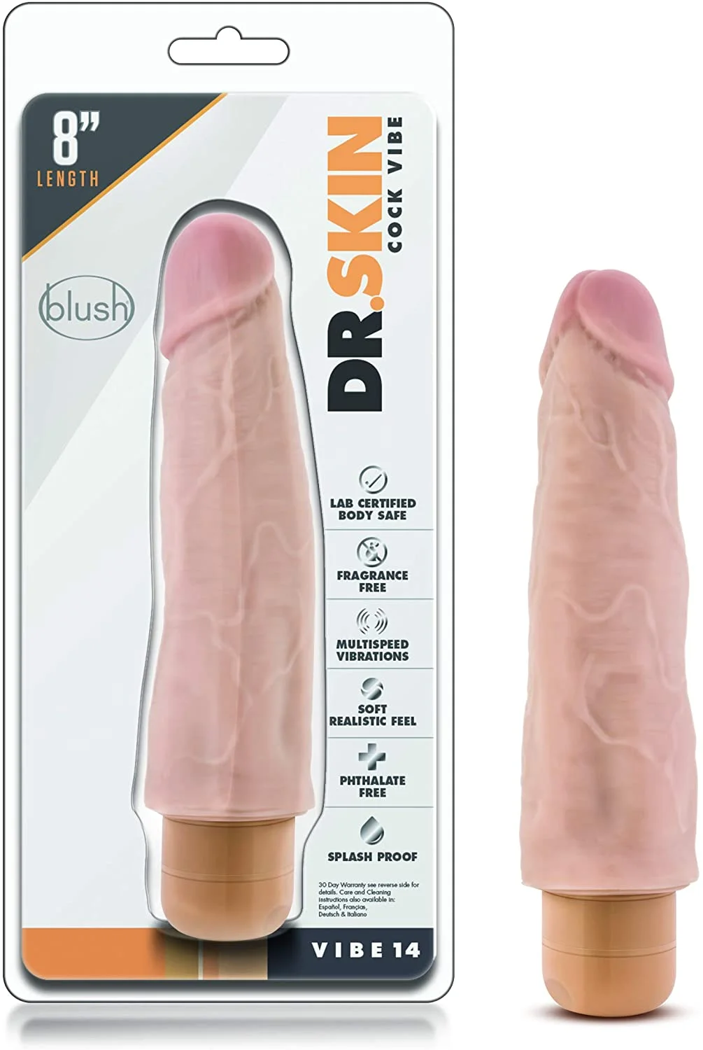 Dr. Skin Cock Vibe 14 Vibrador 8″ Vainilla