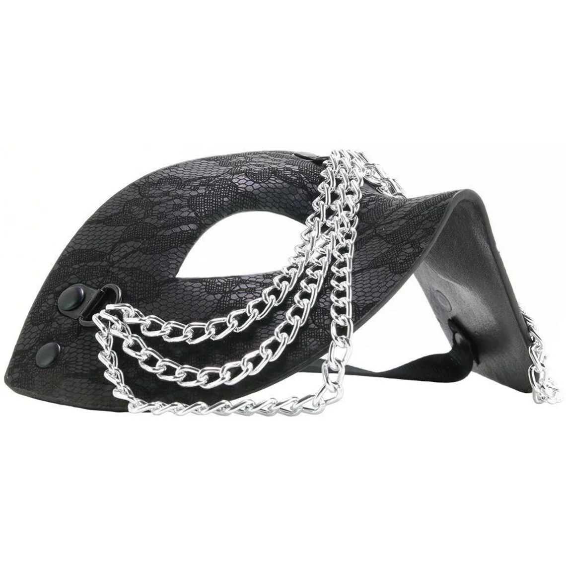 Sincerely Chained Lace Mask - Black