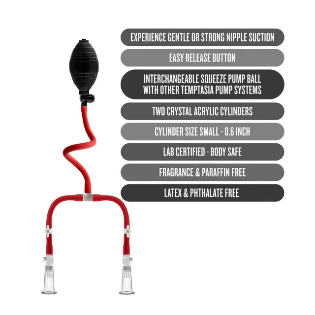 Temptasia Nipple Squeeze Pump - Red