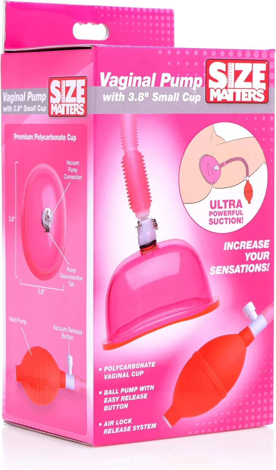 Size Matters Vaginal Pump with 3.8in Cup - Small - Pink