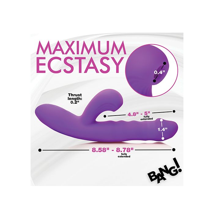 Bang! Thrusting & Sucking Rabbit Vibrator - Purple