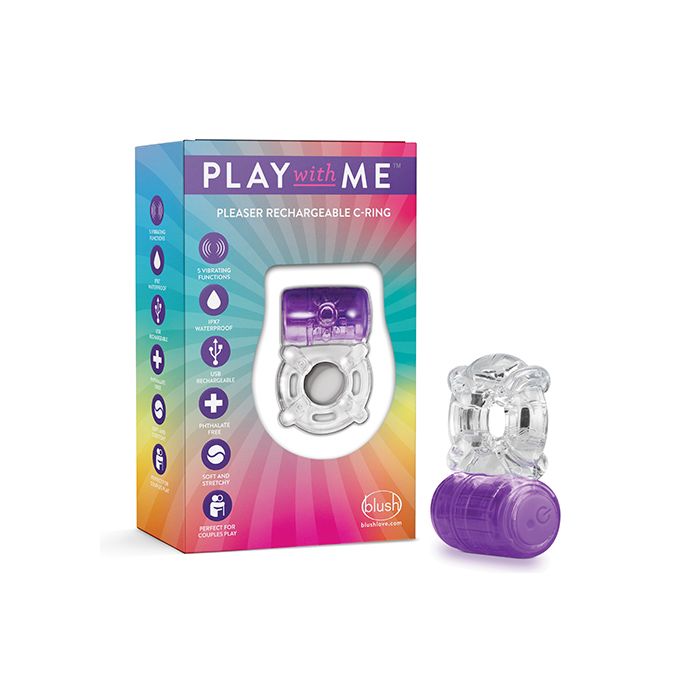 Blush Play with Me Pleaser Rechargeable C Ring - Purple