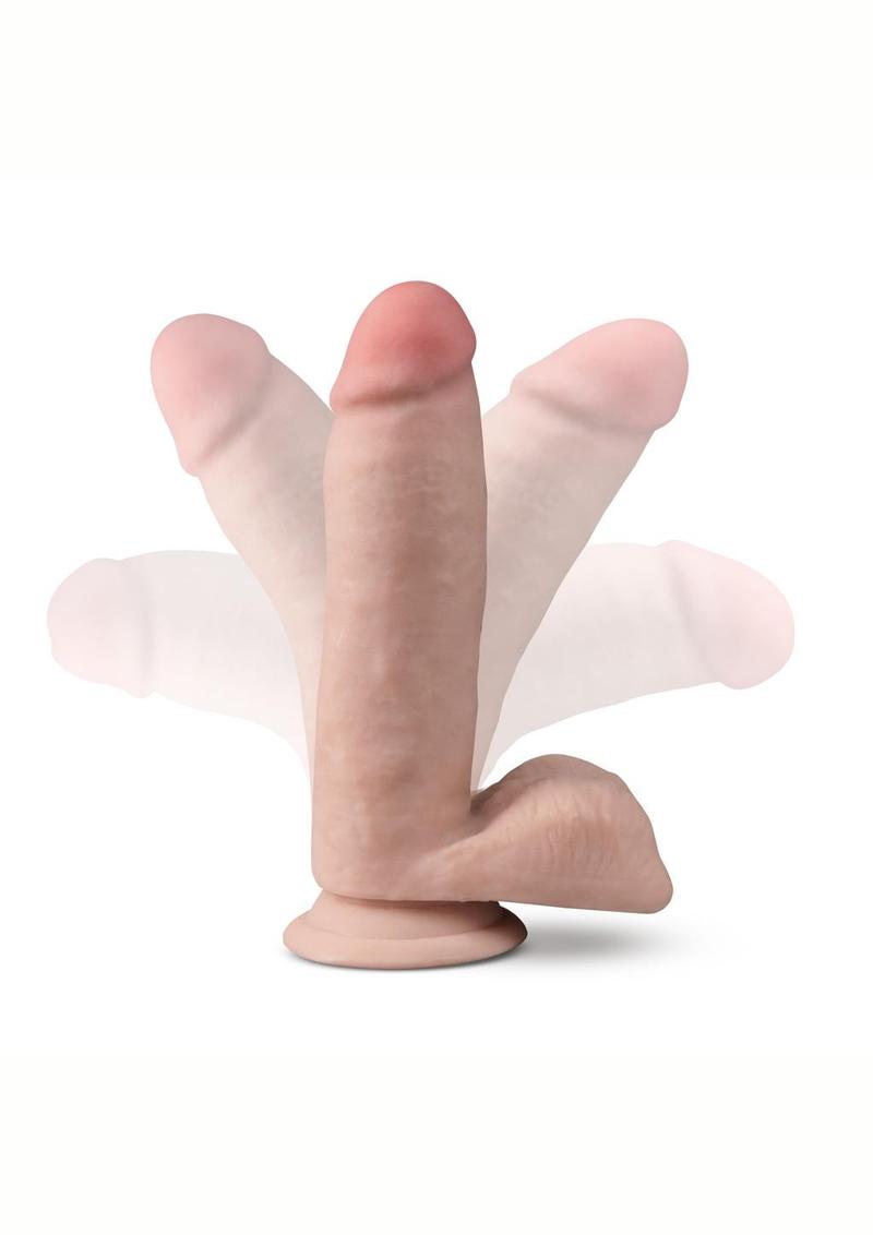 Dr. Skin Plus Gold Collection Posable Dildo with Balls and Suction Cup 7in - Vanilla
