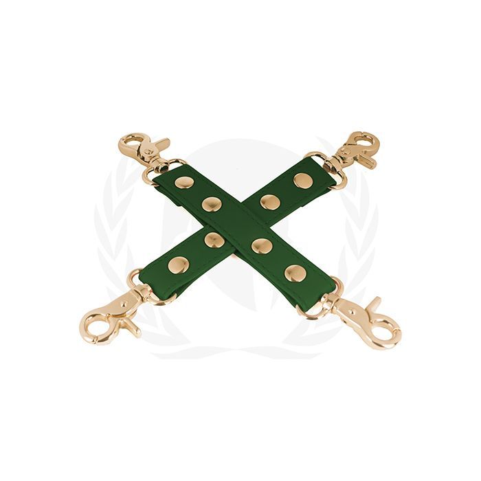 Spartacus PU Hog Tie w/Gold Hardware - Green