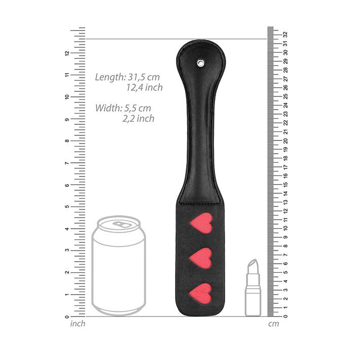 Shots Ouch Hearts Paddle - Black