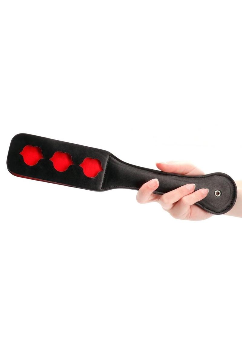 Ouch! Leather Paddle "Lips" - Black