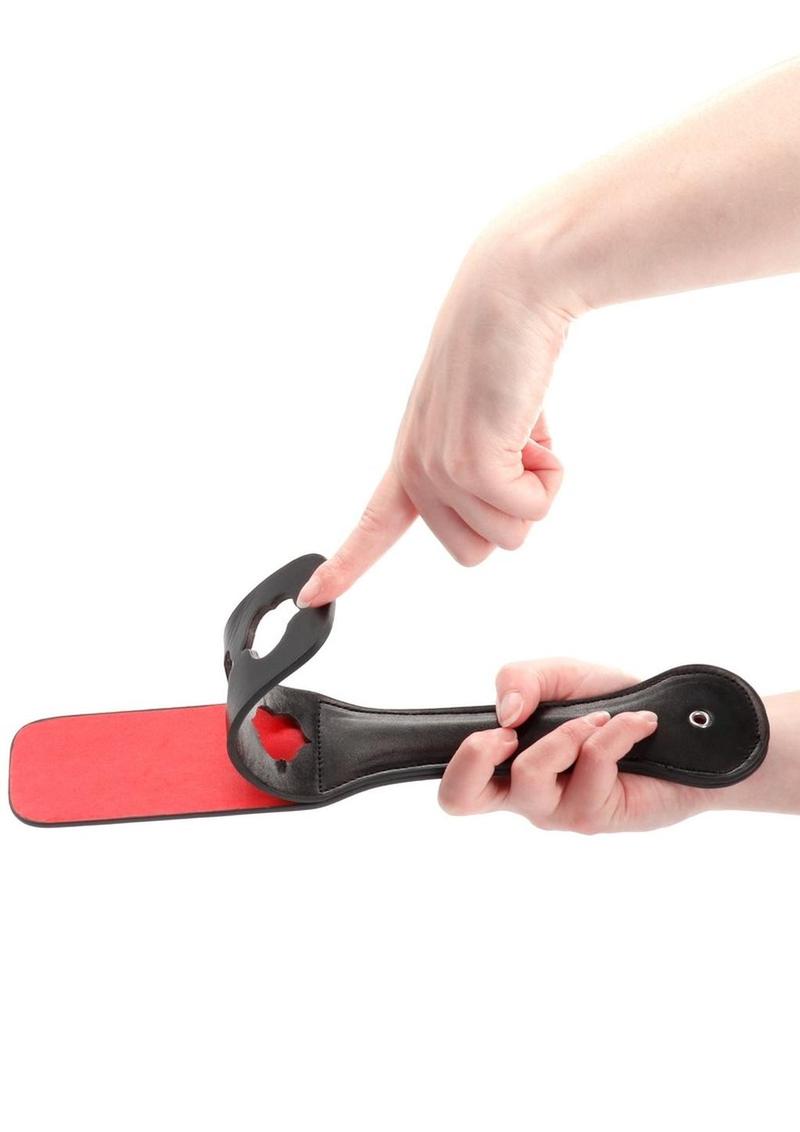 Ouch! Leather Paddle "Lips" - Black