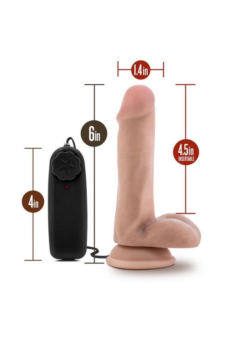 Dr. Skin Silver Collection Dr. Rob Vibrating Dildo with Wired Remote Control 6in - Vanilla