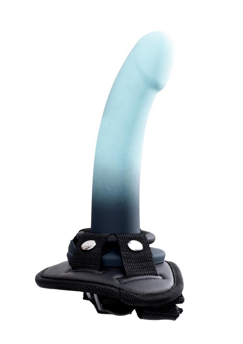 VeDO Duo Silicone Dildo with Harness - Turquoise